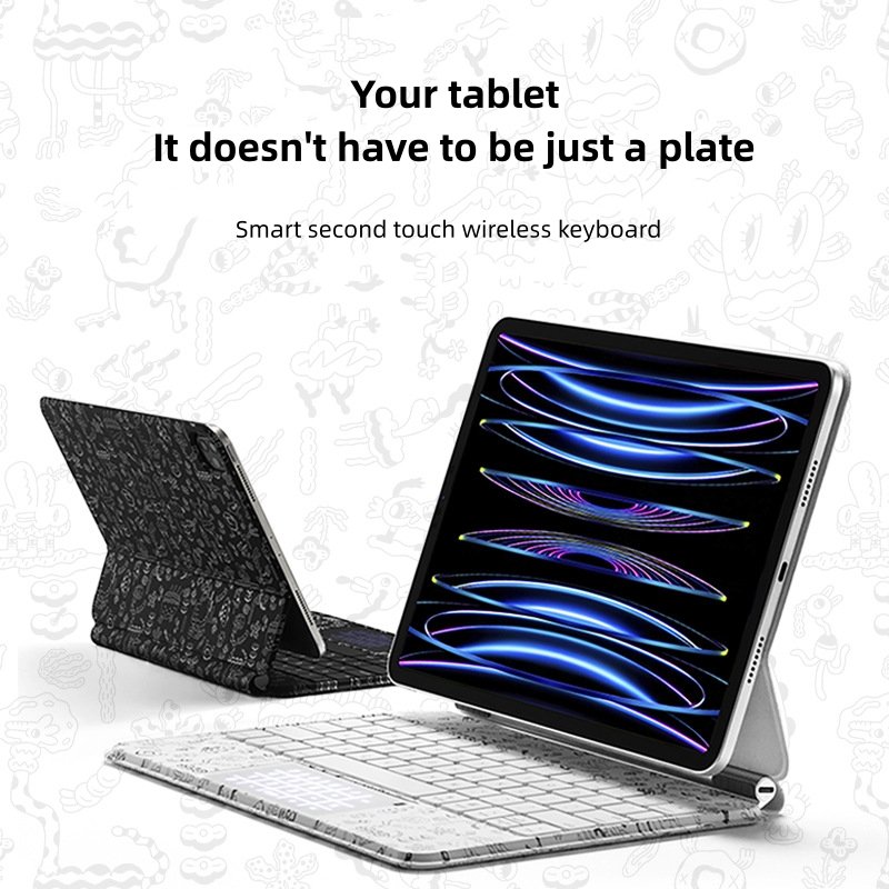 Personality Doodle Tablet Keyboard With Magnetic For iPad Pro 11 iPad Air 5/4 Universal Fast Touch With Numeric Keypad
