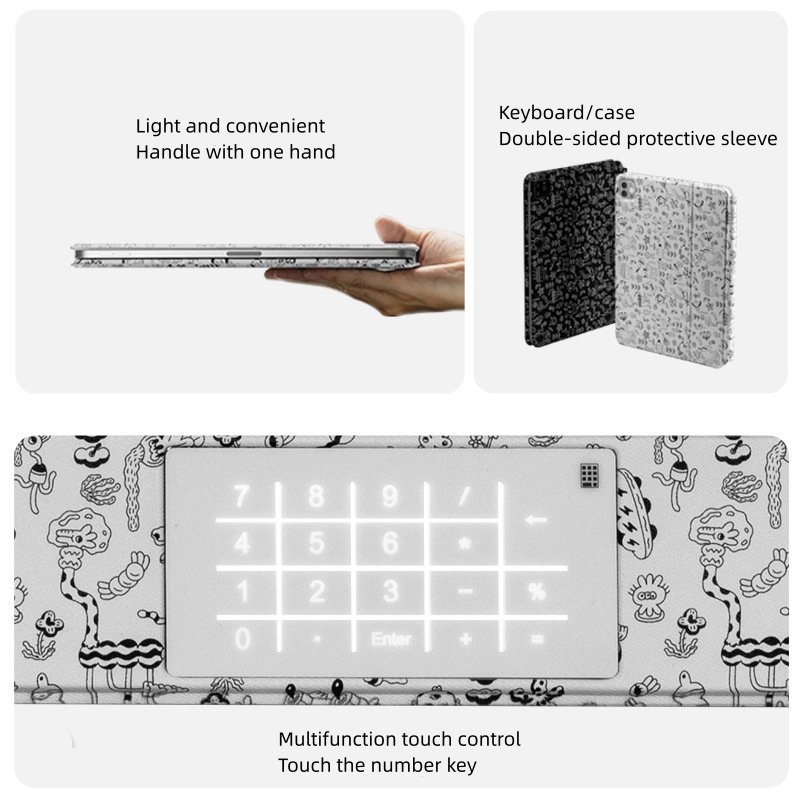 Personality Doodle Tablet Keyboard With Magnetic For iPad Pro 11 iPad Air 5/4 Universal Fast Touch With Numeric Keypad