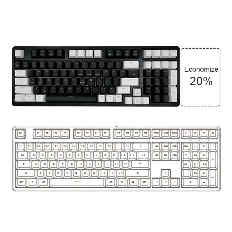 98 Keys Wired Hot-swap Mechanical Keyboard With Single Light Home Office Computer Gaming Keyboard