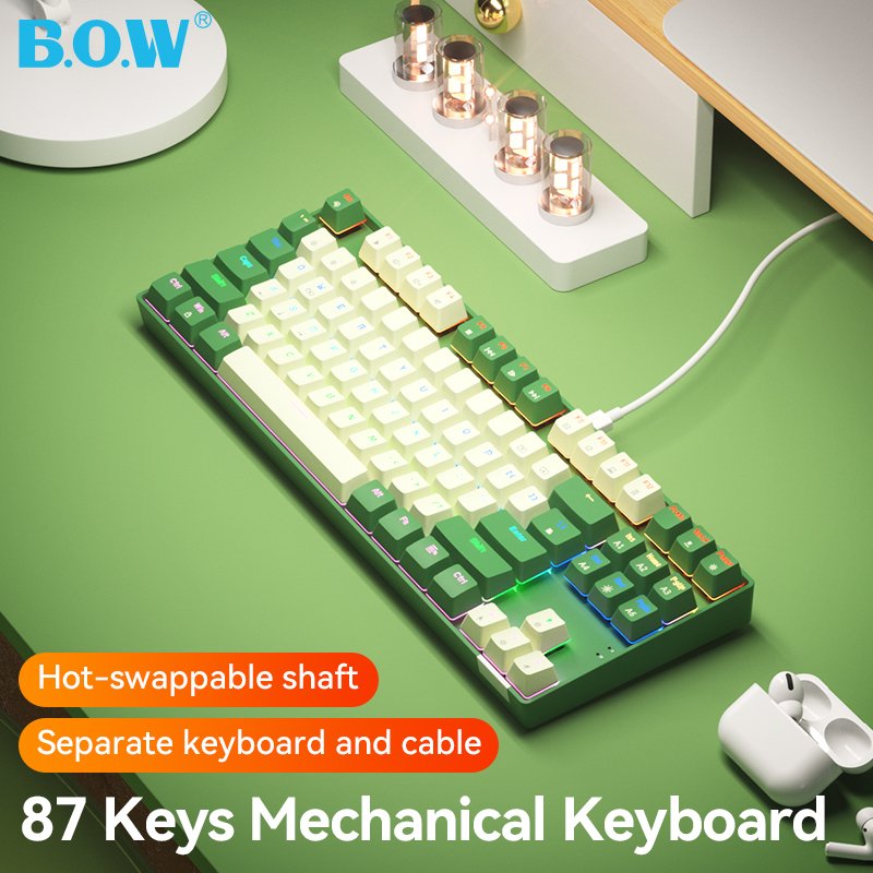 Best selling G87U Custom ABS Doubleshot Keycaps 87 keys mechanical keyboards Mixed color backlight For Computer