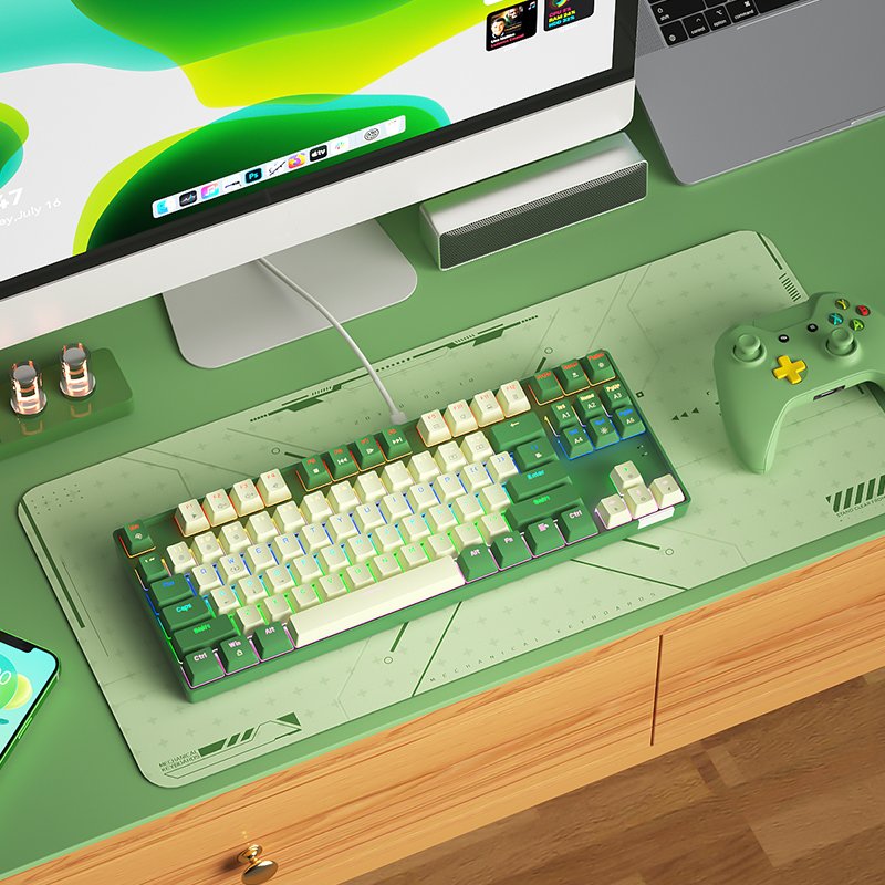 Best selling G87U Custom ABS Doubleshot Keycaps 87 keys mechanical keyboards Mixed color backlight For Computer