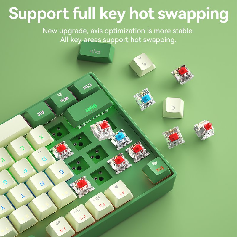 Best selling G87U Custom ABS Doubleshot Keycaps 87 keys mechanical keyboards Mixed color backlight For Computer