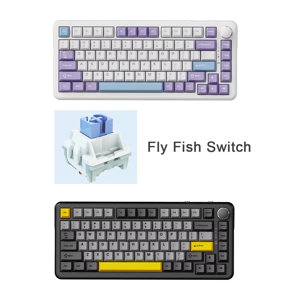 Ajazz AK820 MAX RGB Wireless Wired 75% Keyboard Tri-mode Gasket Gaming Mechanical Keyboard