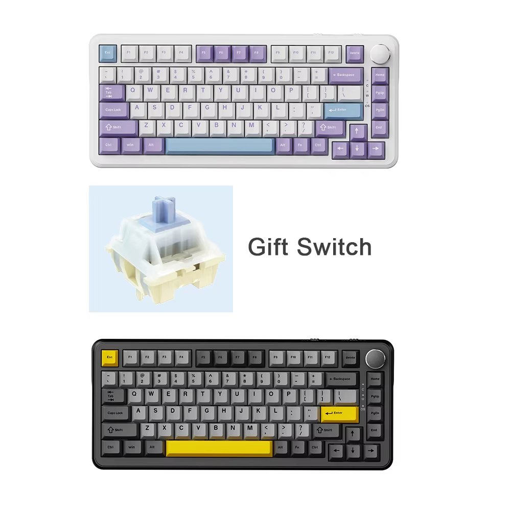 Ajazz AK820 MAX RGB Wireless Wired 75% Keyboard Tri-mode Gasket Gaming Mechanical Keyboard