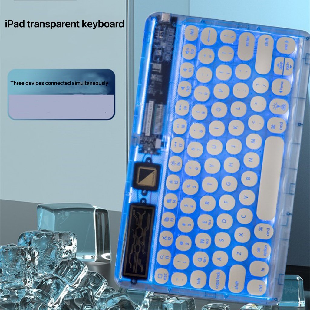 Transparent Wireless Keyboard Mini Ultra-thin Laptop Tablet Keyboard Portable Multi-system Switching for IMac/iPad