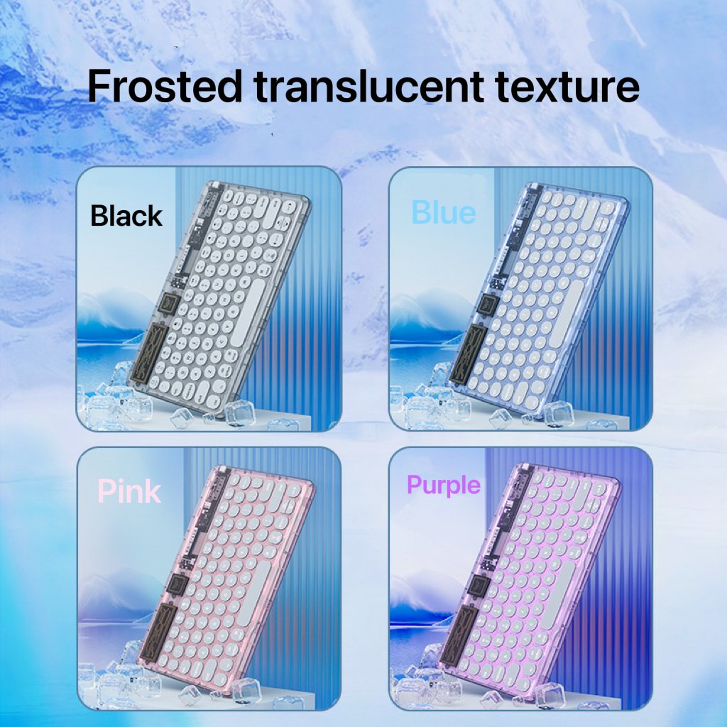 Transparent Wireless Keyboard Mini Ultra-thin Laptop Tablet Keyboard Portable Multi-system Switching for IMac/iPad