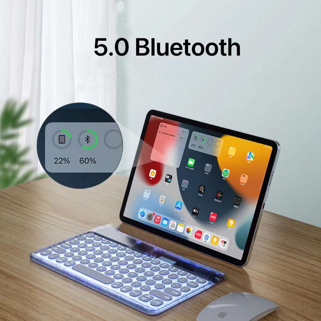 Transparent Wireless Keyboard Mini Ultra-thin Laptop Tablet Keyboard Portable Multi-system Switching for IMac/iPad