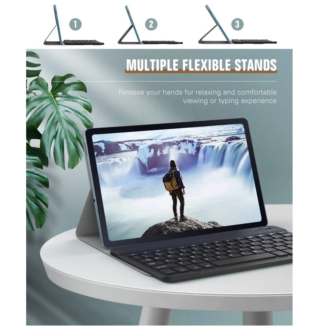 MoKo Fashion Magnetic Leather Tablet Case with Removable Keyboard for Galaxy Tab S6 Lite 10.4 2020