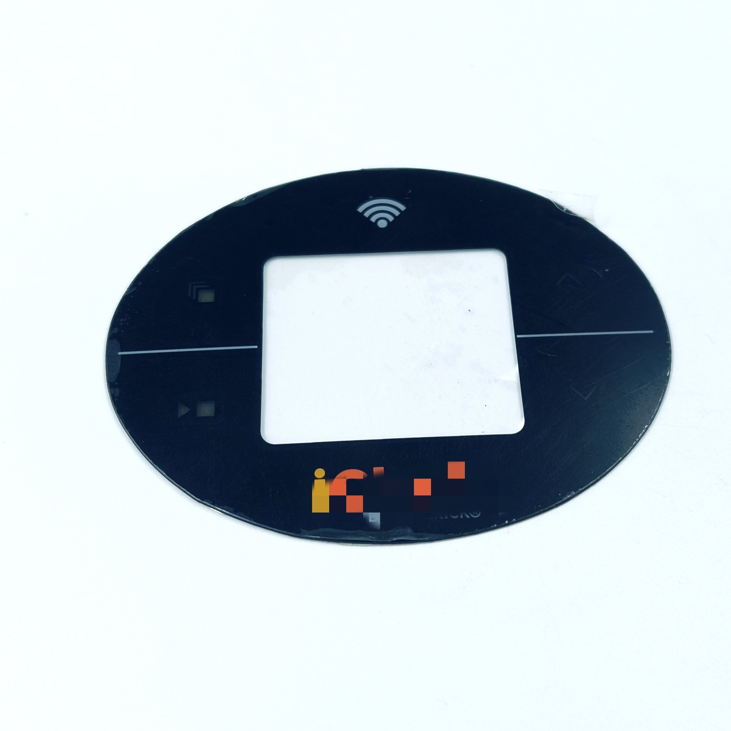 Acrylic graphic overlay with adhesive membrane switch panel sticker for control