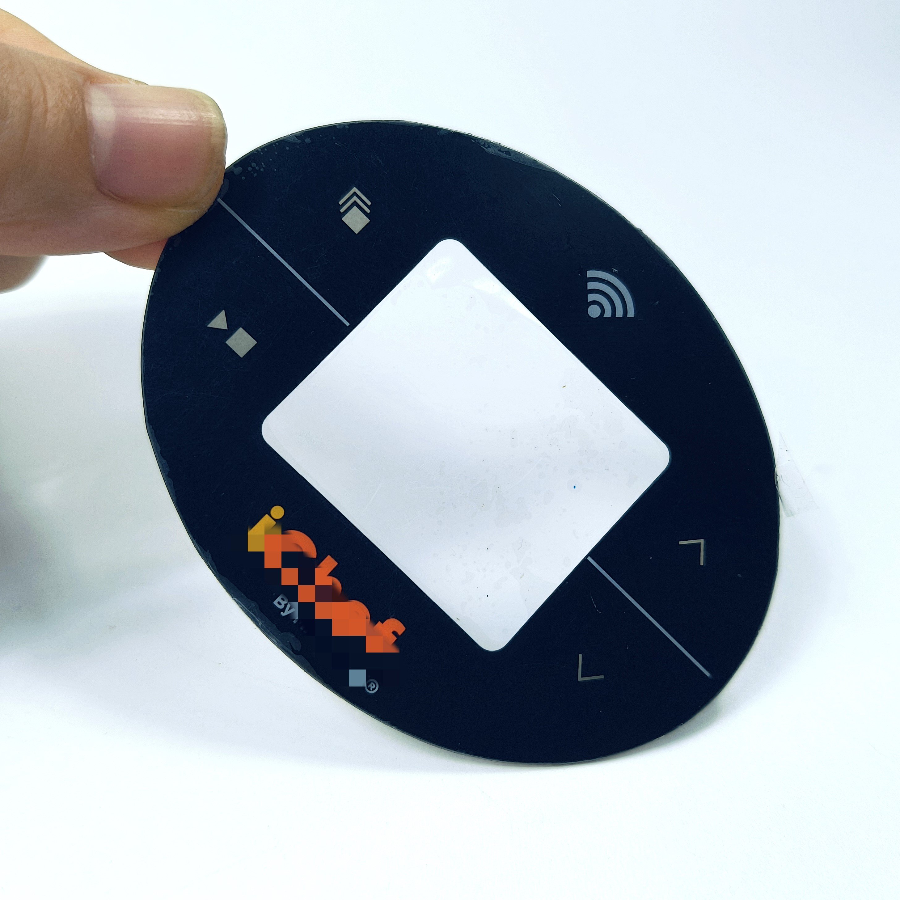 Acrylic graphic overlay with adhesive membrane switch panel sticker for control
