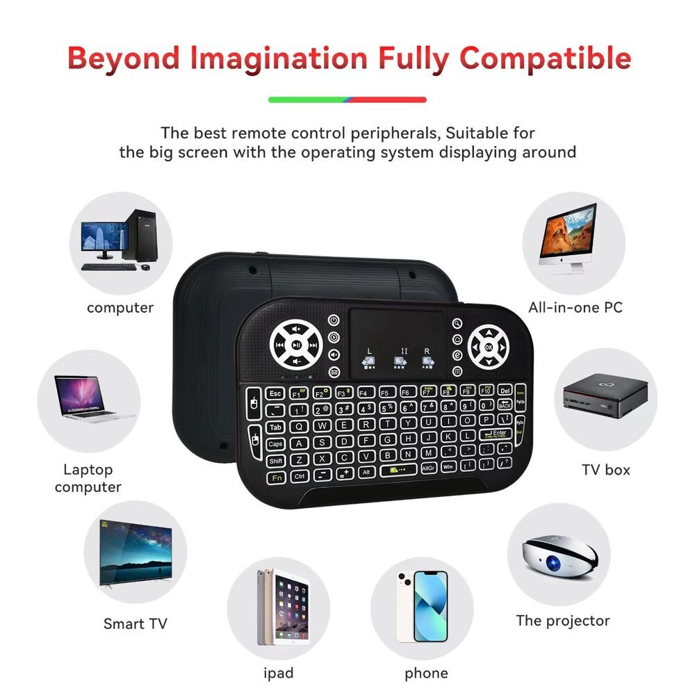 Topleo Wireless Remote Keyboard with Touchpad Gaming RGB handheld Android TV Box backlit portable mini wireless keyboard
