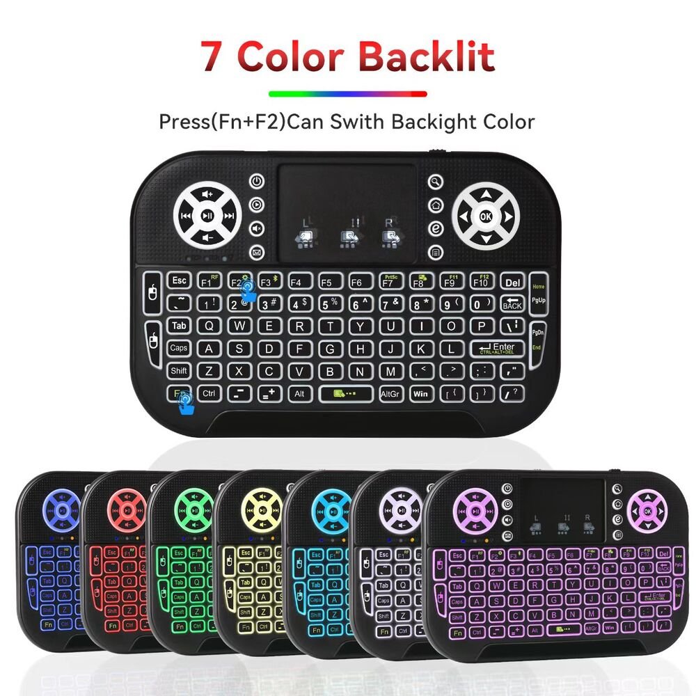Topleo Wireless Remote Keyboard with Touchpad Gaming RGB handheld Android TV Box backlit portable mini wireless keyboard