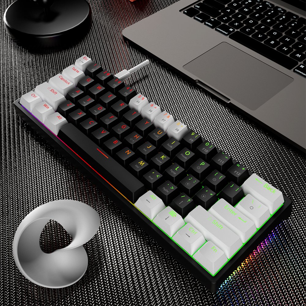 OEM Mini Mechanical Keyboard portable USB Gaming Red Switch 61 Keys Wired Detachable Cable RGB Backlit Hot Swappable MK61