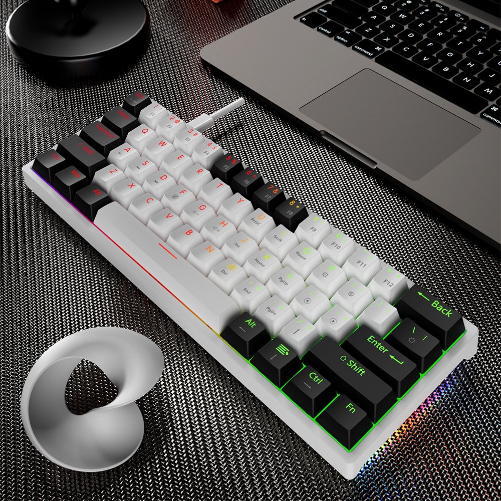 OEM Mini Mechanical Keyboard portable USB Gaming Red Switch 61 Keys Wired Detachable Cable RGB Backlit Hot Swappable MK61