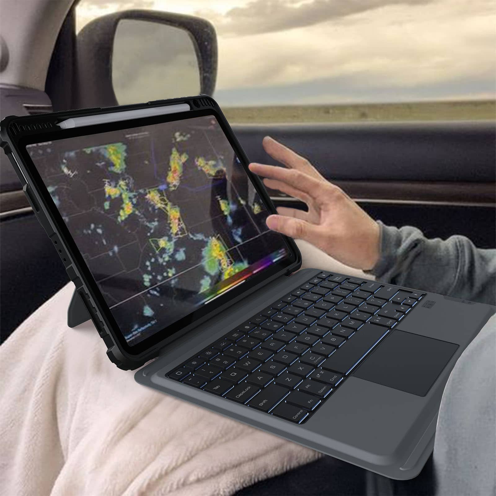 Nillkin Magnetic Backlit Keyboard Tablet Case For iPad Air6 13 inch 2024 PC Leather Stand Shockproof Tablet Cover With Trackpad