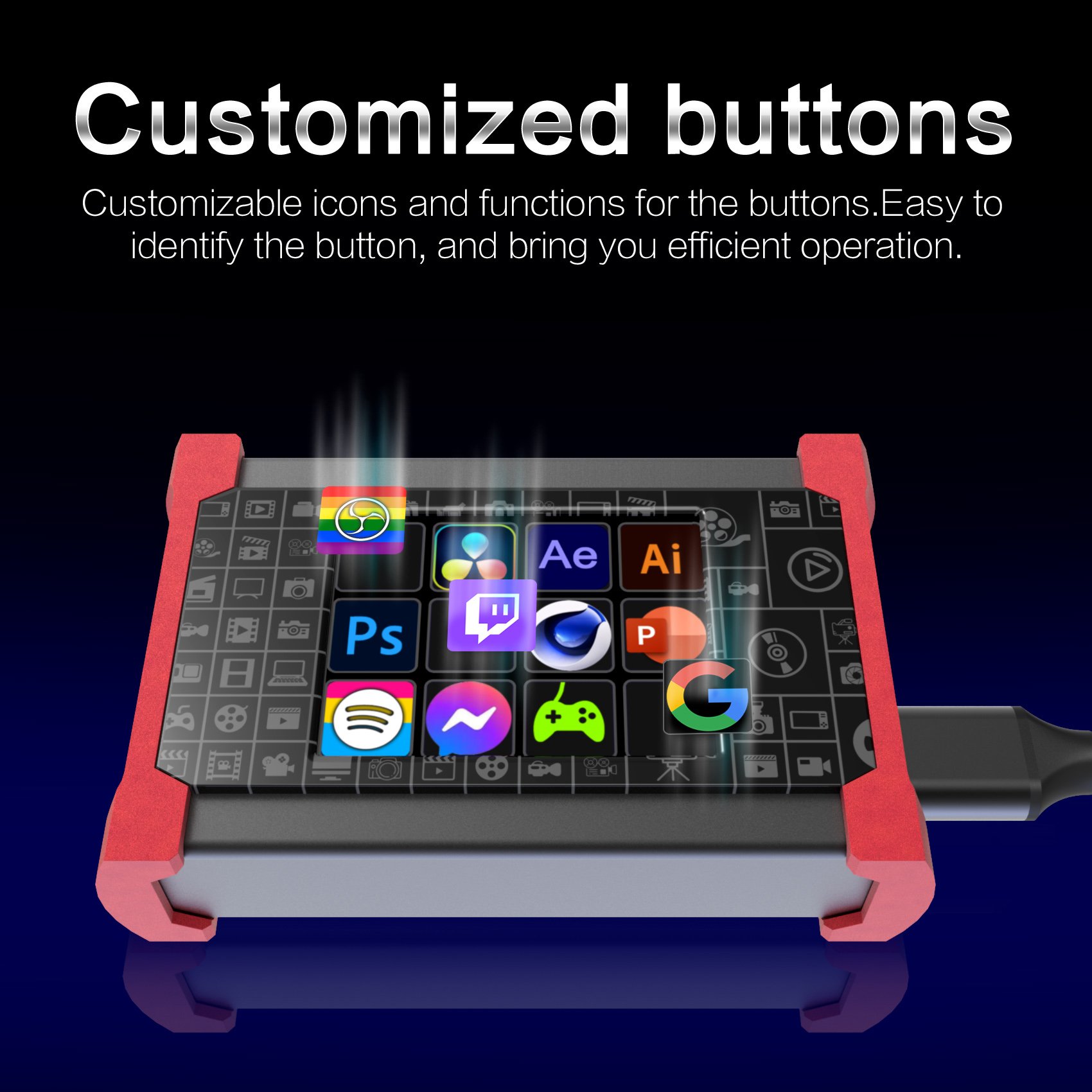 Honcam PS5 Video Capture Card 4K 30HZ Stream Deck 12 Custom Macro Keyboard for Nintendo Switch Xbox Series PS5