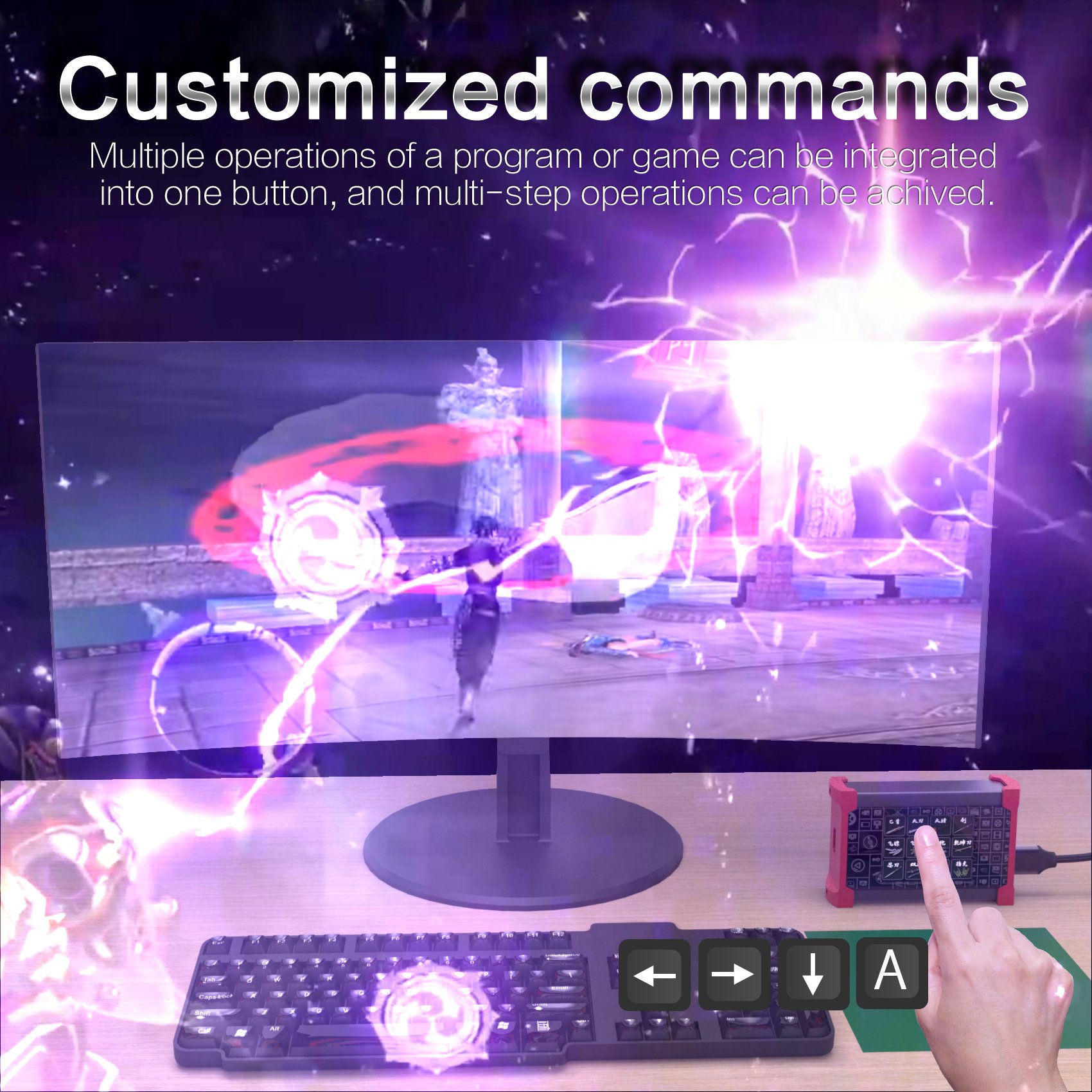 Honcam PS5 Video Capture Card 4K 30HZ Stream Deck 12 Custom Macro Keyboard for Nintendo Switch Xbox Series PS5
