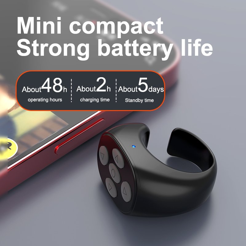 Bluetooth-compatible Ring Shape Multi Function Mobile Phone page turner Wireless BT TIK TOK Remote Control