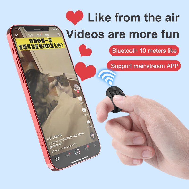 Bluetooth-compatible Ring Shape Multi Function Mobile Phone page turner Wireless BT TIK TOK Remote Control