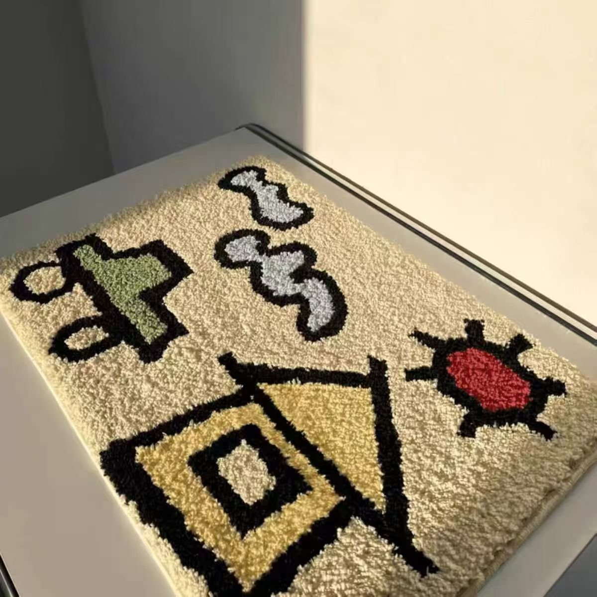 Wholesale Handmade Tufting Floor Mat Needle Door Mat Rug Customization Pattern Tufted Antislip Carpet for Living Room Decor