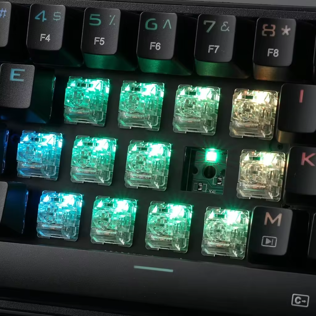 Salt Ice Switch Crystal Transparent Linear Switch 45g Prelubed RGB Customized Five-pin for MX Mechanical Keyboard