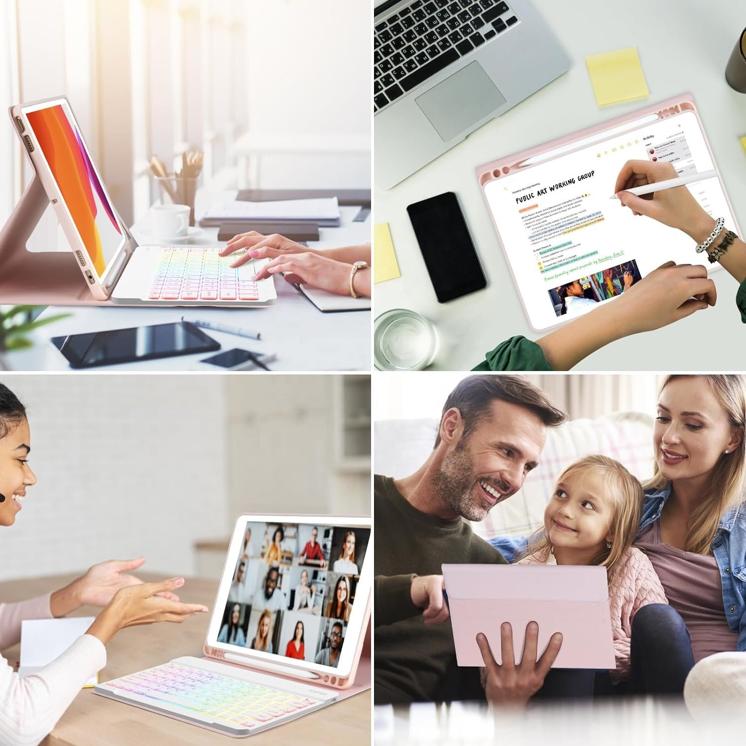Wireless Custom Language Rainbow Backlit Keyboard For iPad Air 11 6th Air 5 5th Air 4 4th A2324 A2588 A2899 Keyboard Case