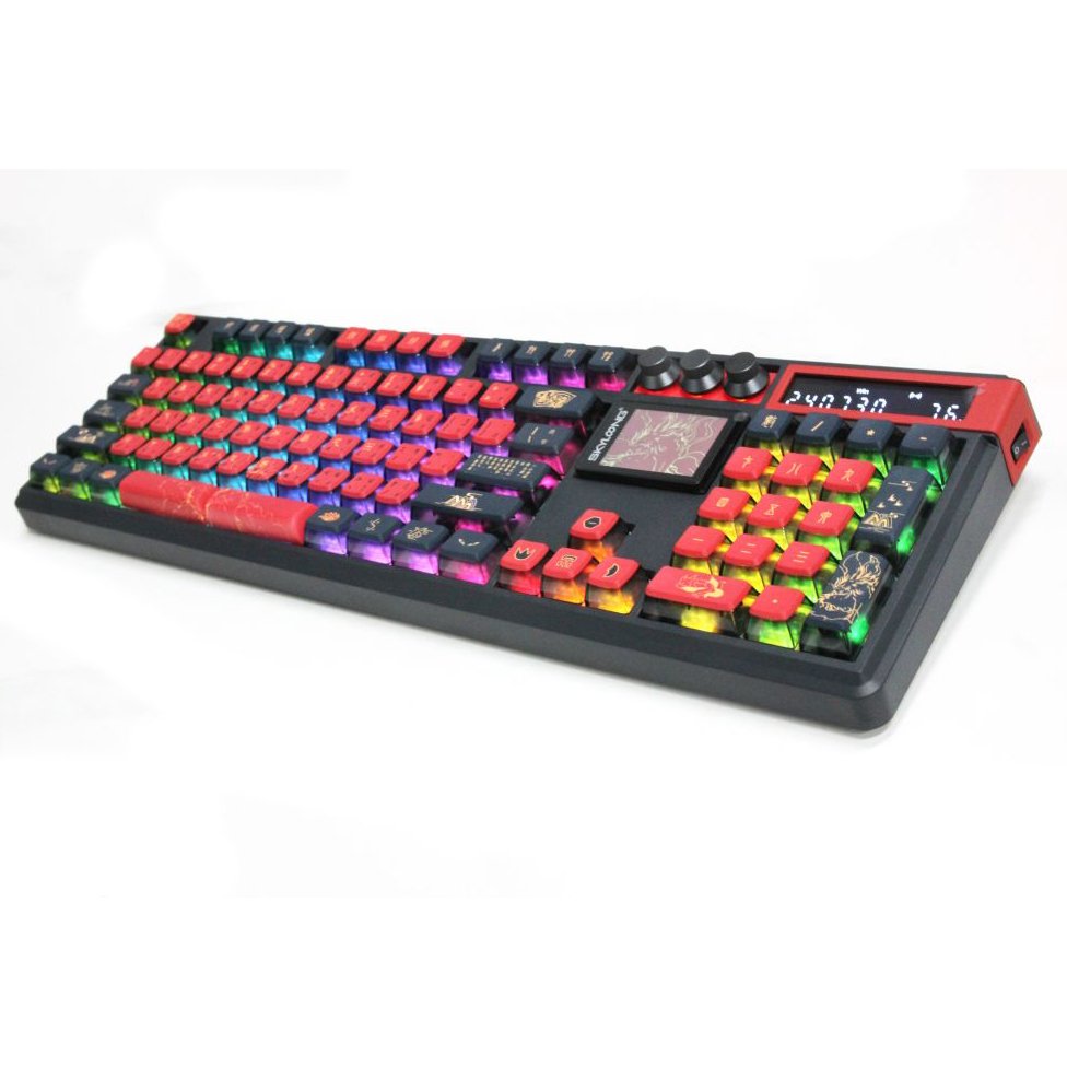 SKYLOONG GK104 Pro keyboard 3-Mode Wireless Mechanical Keyboard PBT keycaps RGB light gamingkeyboard with 2.0-inch HD screen