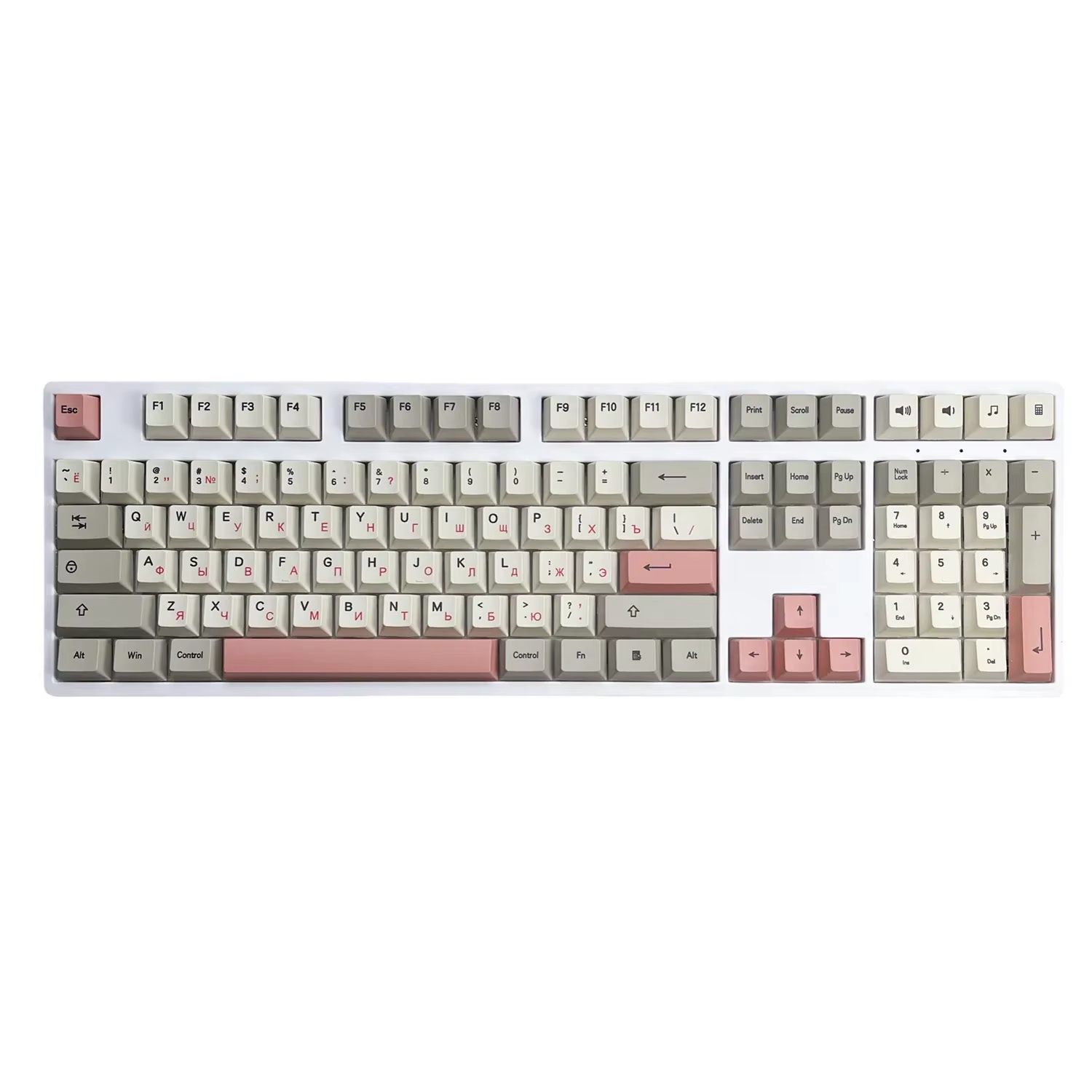 KC108 Three Mode Korean Mechanical Keyboard Russian Cyrillic Language Full Size Hot Swap RGB Keyboard for Gaming Office