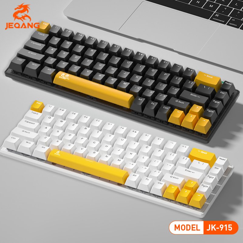 JEQANG Arabic English 68-Keys Wired RGB Mechanical Keyboard High Quality Game Keyboard 87 Axis Body Desktop Use