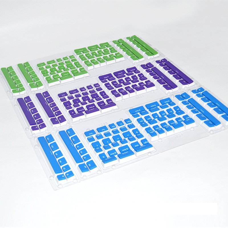Supplementary Double Shot PBT Opaque Gaming Keyboard Pudding KeyCaps for European and Spanish layout