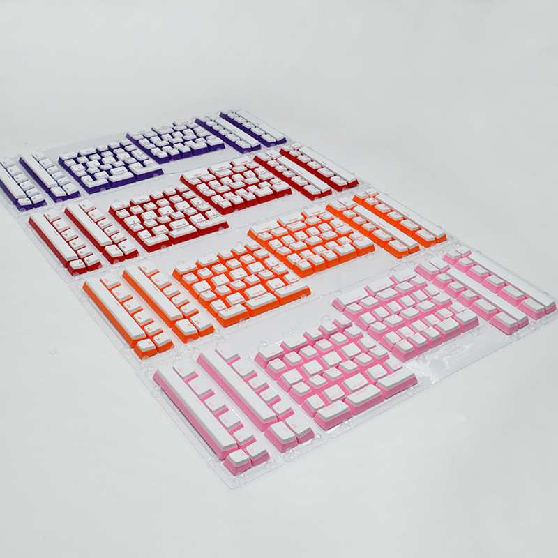 Supplementary Double Shot PBT Opaque Gaming Keyboard Pudding KeyCaps for European and Spanish layout