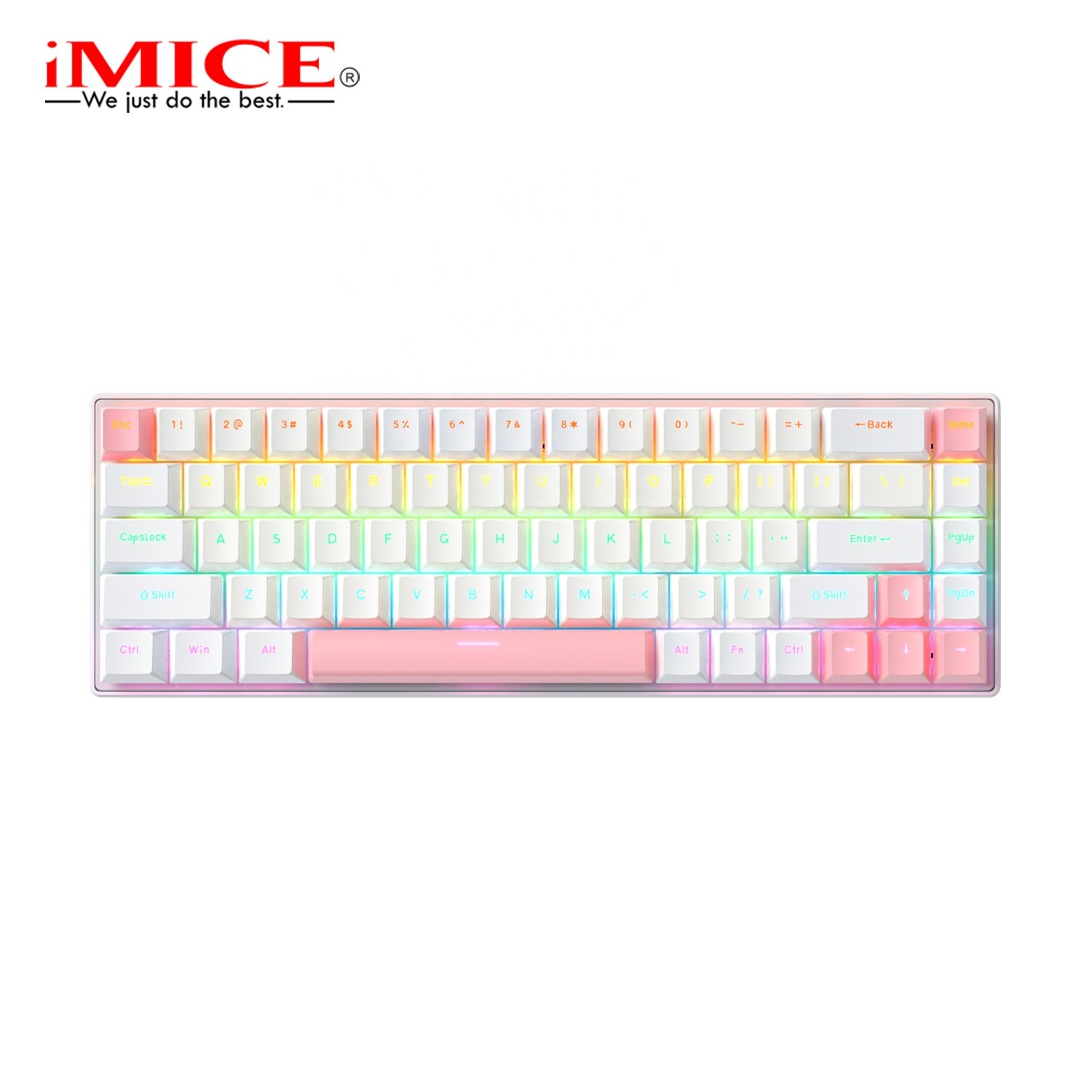 iMICE GK-690 RGB 60% USB Wired Mechanical Keyboard with RGB Light, 68keys and N-keys Rollover