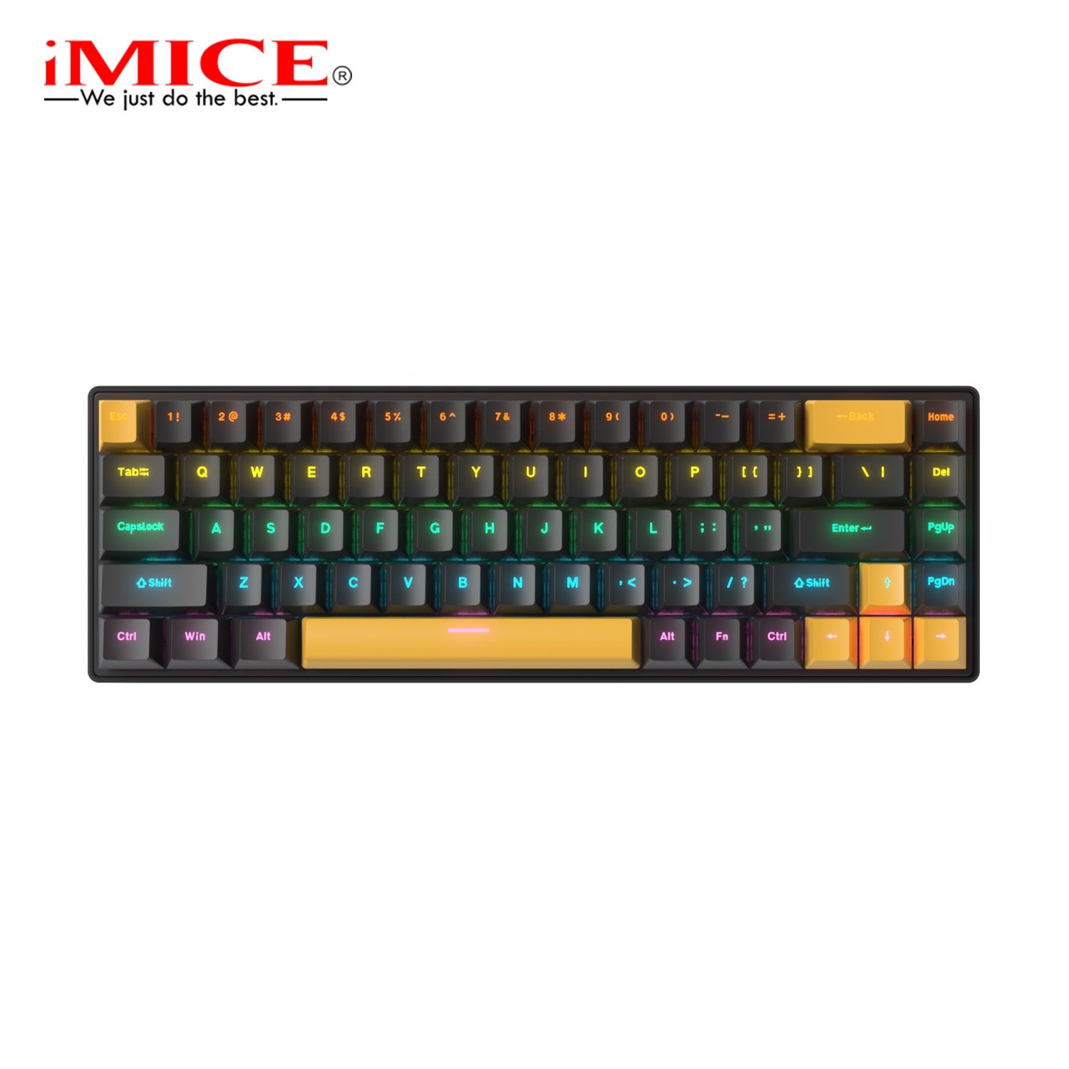 iMICE GK-690 RGB 60% USB Wired Mechanical Keyboard with RGB Light, 68keys and N-keys Rollover