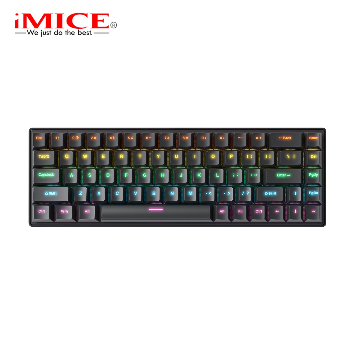 iMICE GK-690 RGB 60% USB Wired Mechanical Keyboard with RGB Light, 68keys and N-keys Rollover