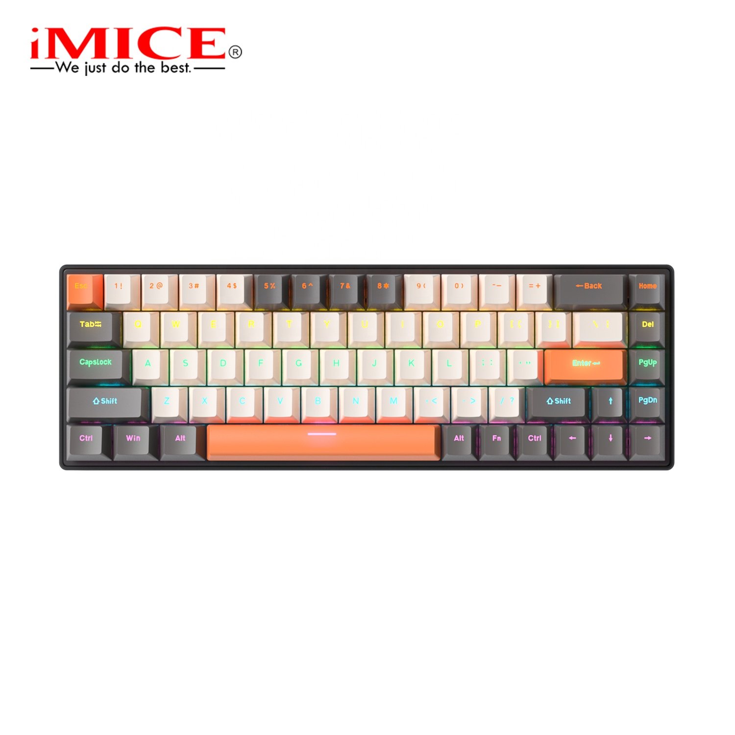 iMICE GK-690 RGB 60% USB Wired Mechanical Keyboard with RGB Light, 68keys and N-keys Rollover