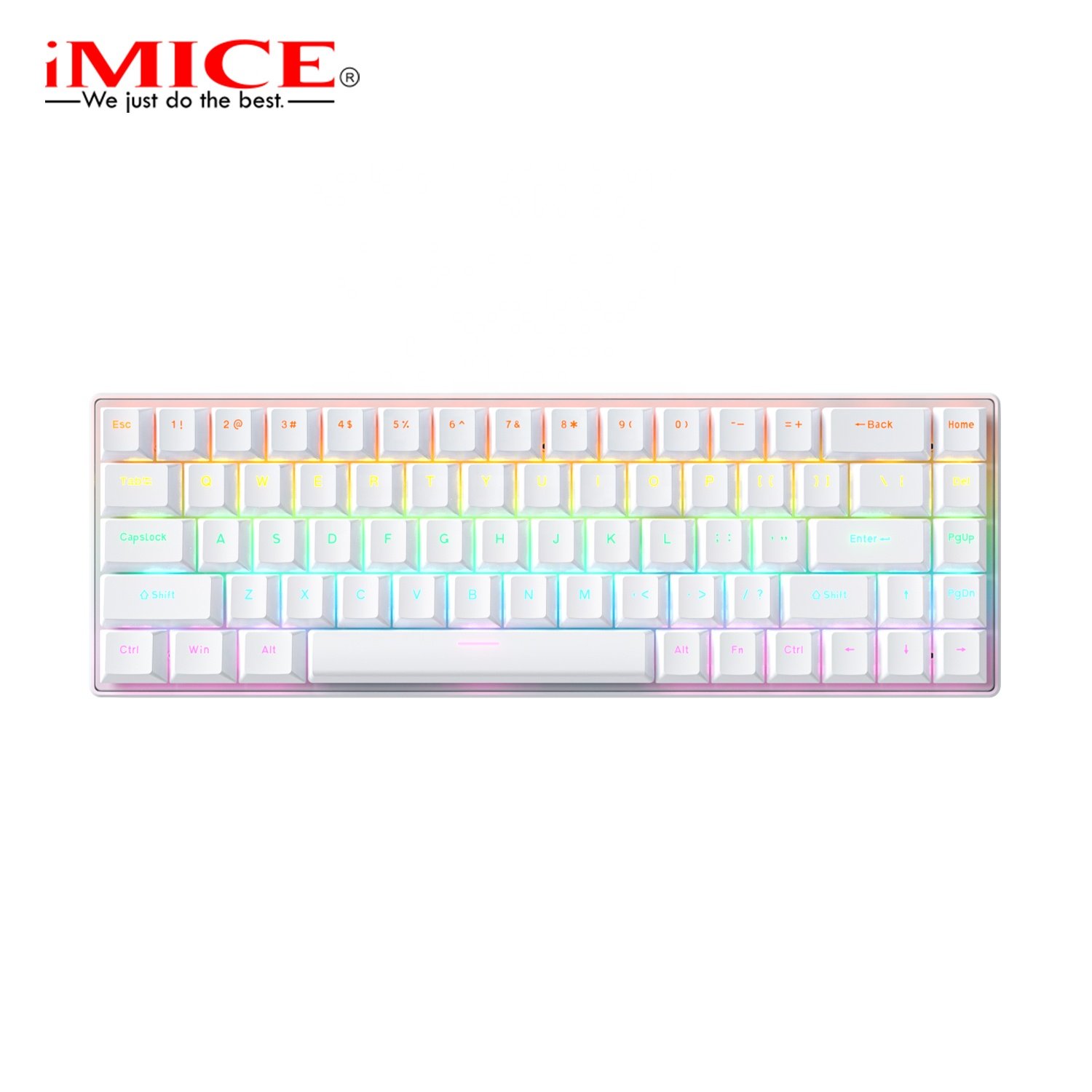 iMICE GK-690 RGB 60% USB Wired Mechanical Keyboard with RGB Light, 68keys and N-keys Rollover