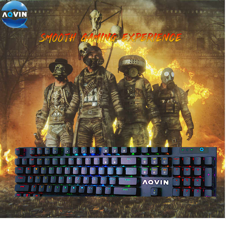 Mechanical Full-Size RGB Backlit USB Keyboard with Switch 104 Key ABS Laptop Computer Desktop Number Application New Condition