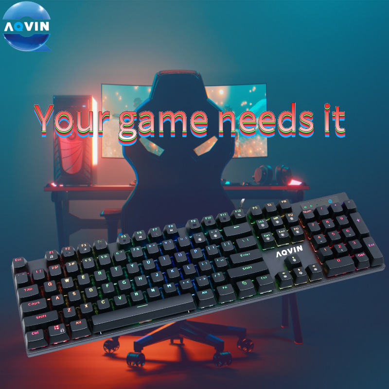 Mechanical Full-Size RGB Backlit USB Keyboard with Switch 104 Key ABS Laptop Computer Desktop Number Application New Condition