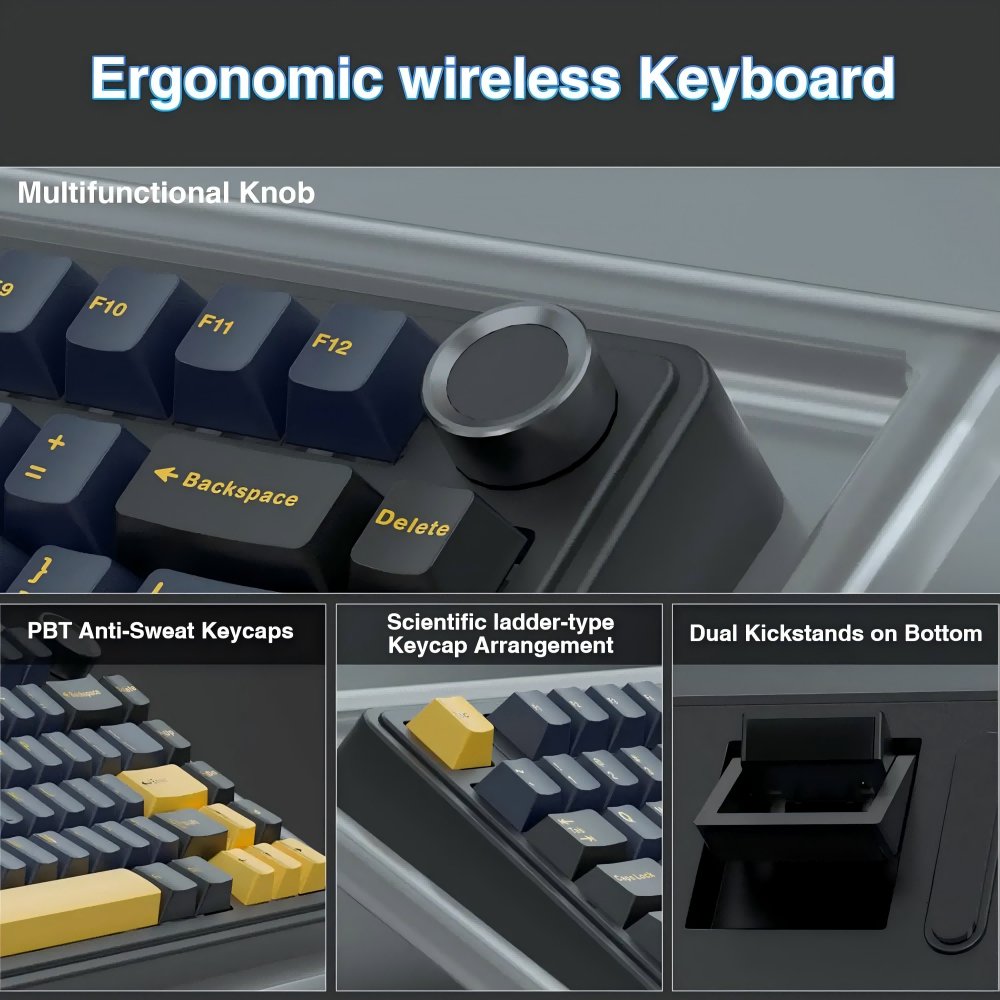 Wireless Mechanical Keyboard Support LOGO customization Hot Swappable F75 75% Switches RGB Backlit Mechanical Keyboard Gaming