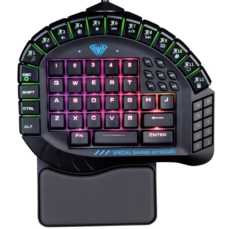 Macro Mechanical Keyboard Blue Switch RGB Backlit Game Gamer Single Hand Wired Mini Gaming Keyboards