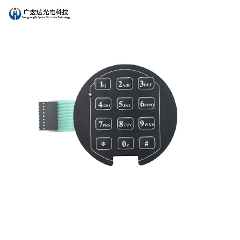 Metal Dome With One Button Control Keypad Circuit Print Overlay Keyboard Membrane Switch With Metal Dome