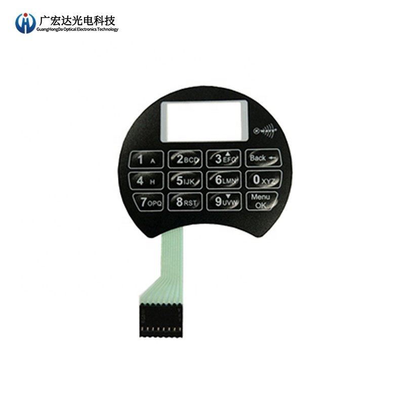 Metal Dome With One Button Control Keypad Circuit Print Overlay Keyboard Membrane Switch With Metal Dome