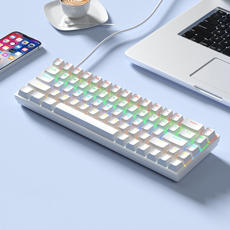 68 key low price Custom wireless electronics rechargeable notebook Mechanical Desktop diy pc wired mini backlit gaming keyboard