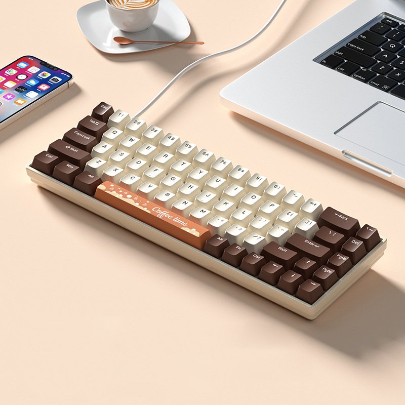 68 key low price Custom wireless electronics rechargeable notebook Mechanical Desktop diy pc wired mini backlit gaming keyboard