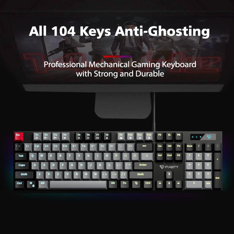 Best Mechanical Keyboard RGB Backlit full size 104 Keys Blue Switches rgb Mechanical Gaming Keyboard For Pro Type