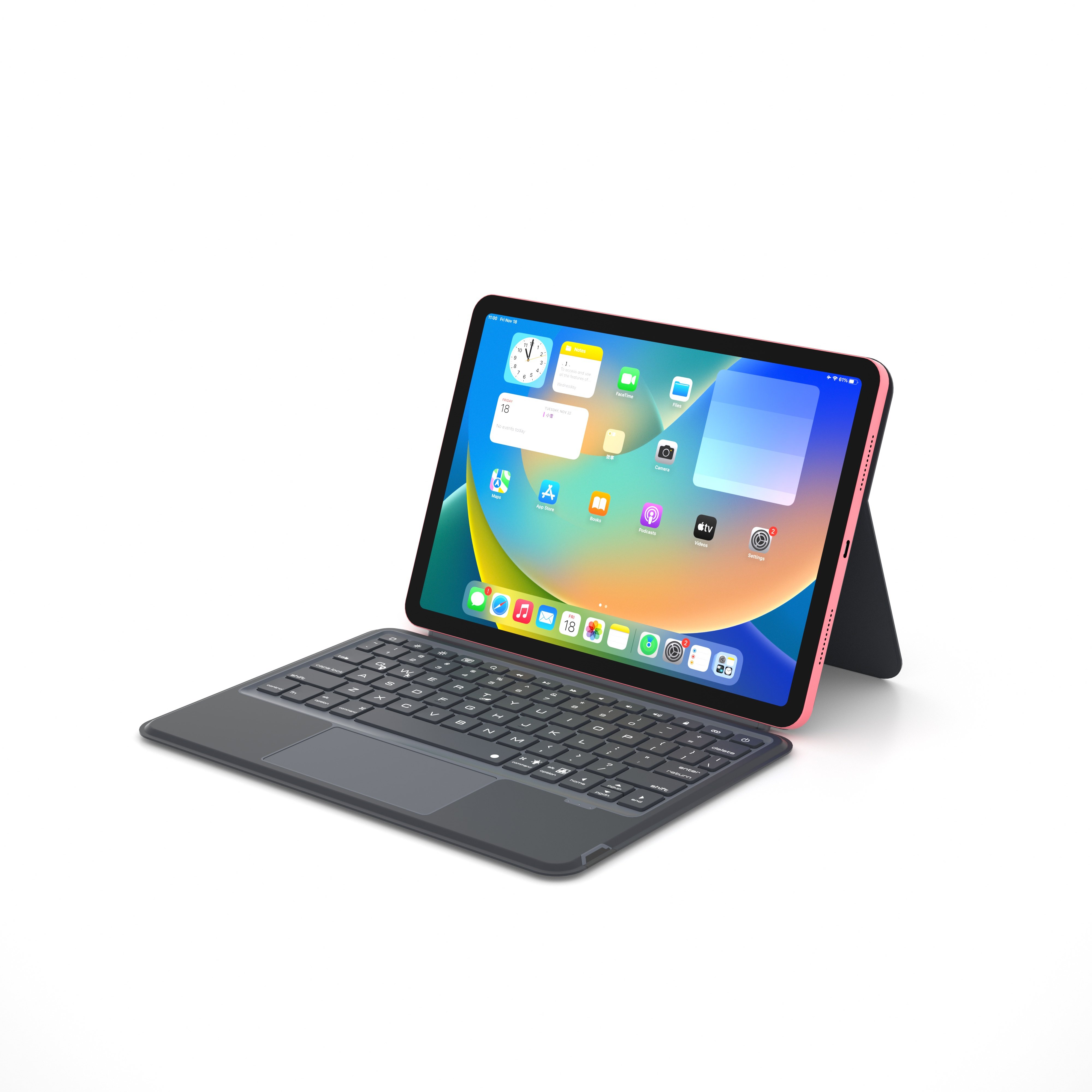 Double-sided clip magnetic suction case for iPad 10th Generation 10.9 inch 2022 with wireless keyboard