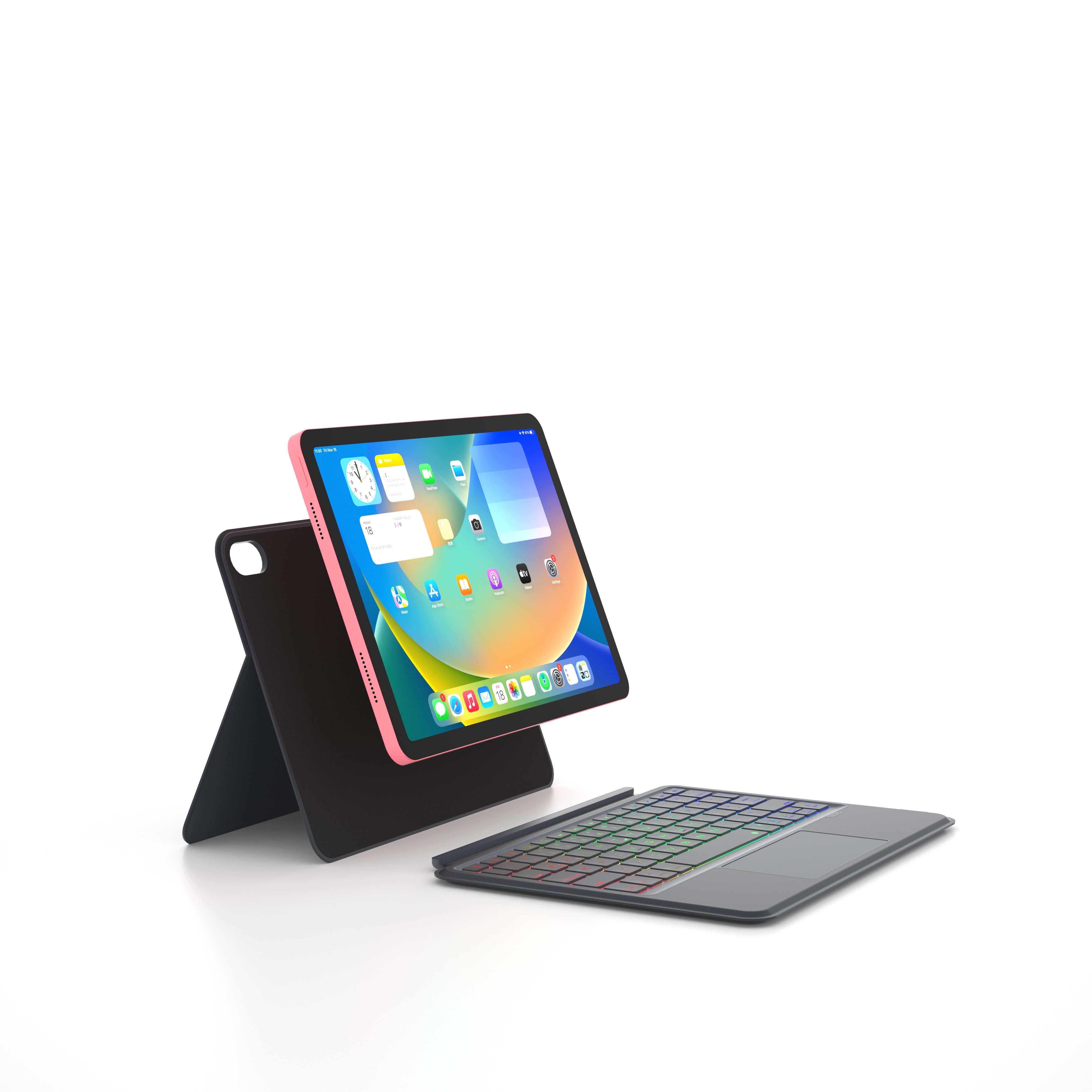 Double-sided clip magnetic suction case for iPad 10th Generation 10.9 inch 2022 with wireless keyboard