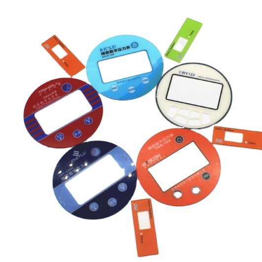 die cut screen printing anti-scratch digital printing PC PET graphic overlay membrane keypad keyboard switch sticker