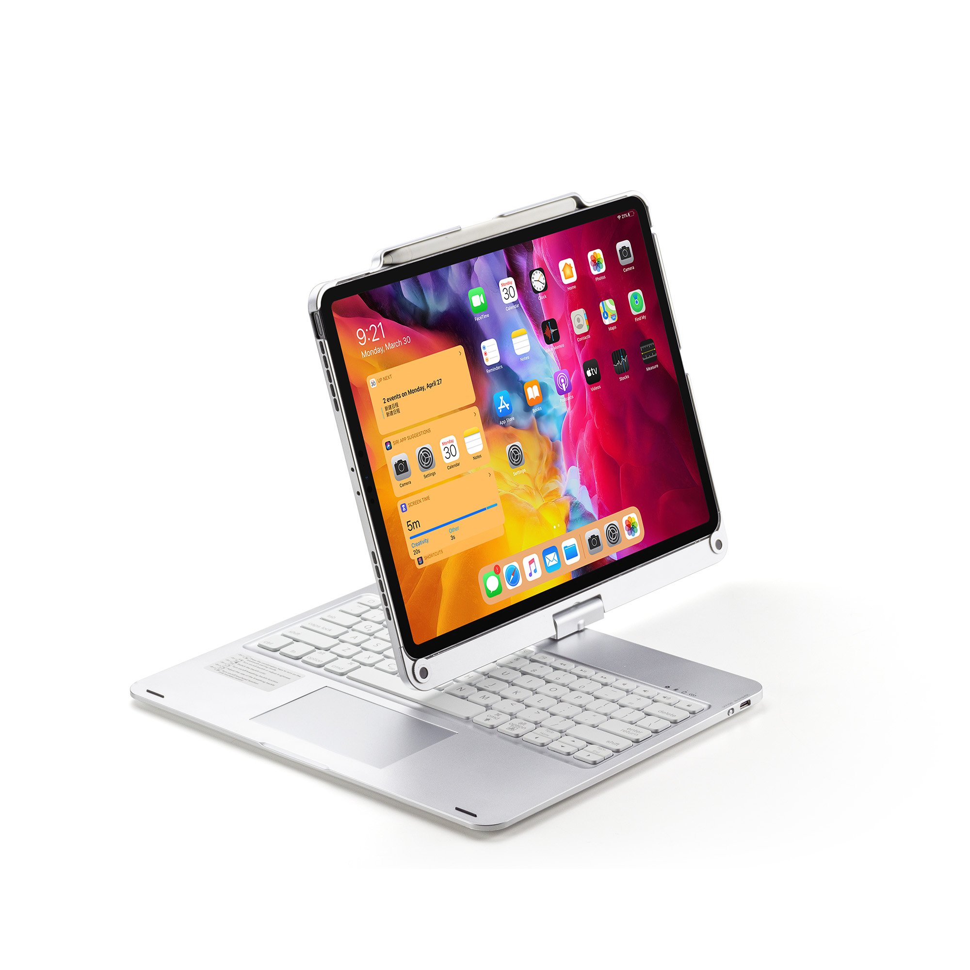 360 Degree Rotation iPad Keyboard with ABS Material Protective Case for iPad Pro 12.9