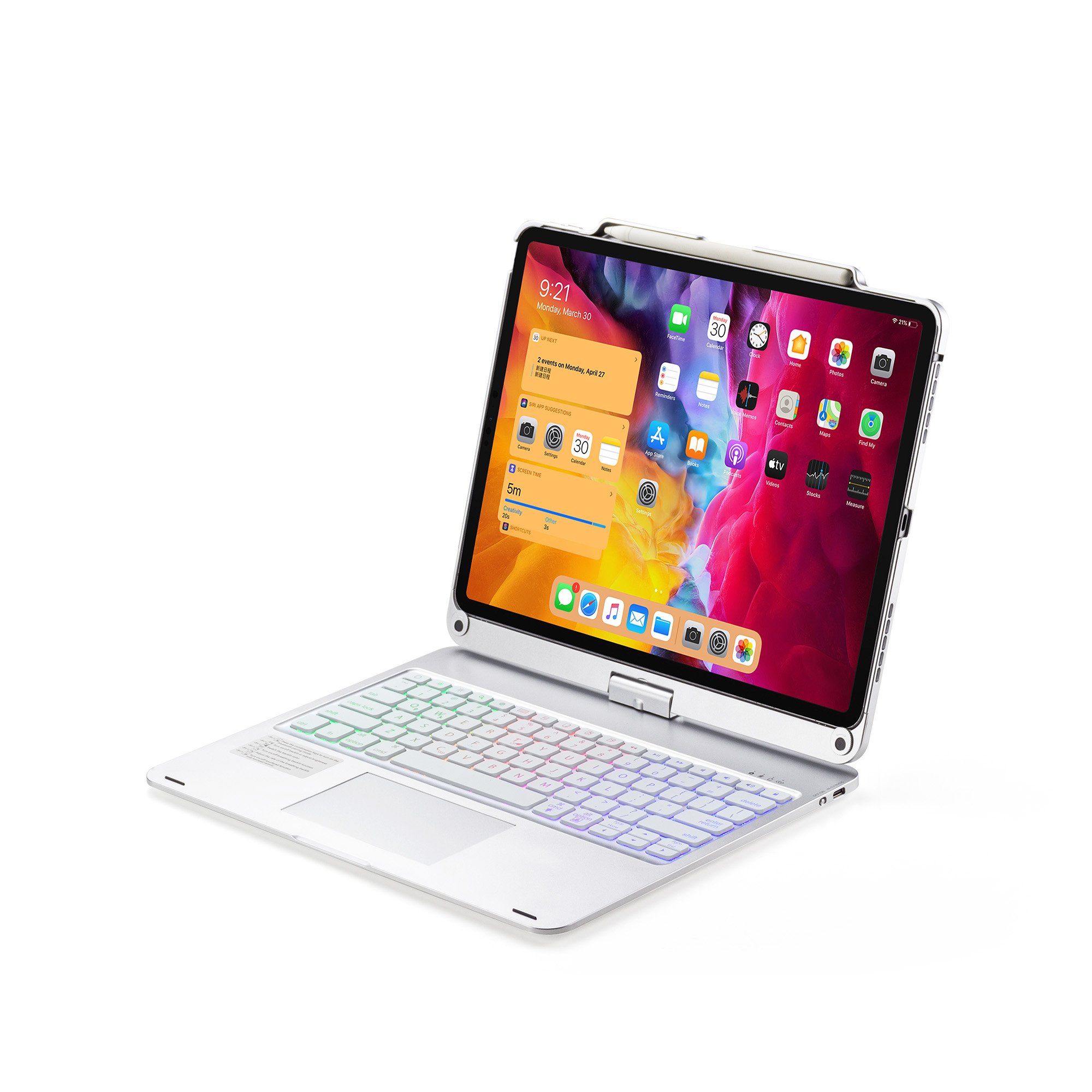 360 Degree Rotation iPad Keyboard with ABS Material Protective Case for iPad Pro 12.9